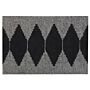 Area Rug Black And White Cotton 140 X 200 Cm Scandinavian Geometric Pattern Rectangular