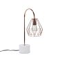 Table Lamp Desk Light Copper Metal Diamond Cage Shade Round Base Marble Look