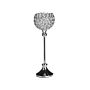 Tealight Candle Holder Silver Metal Bowl-shaped Shade With Glass Crystals 27 Cm Glamour Accent Piece Decoration Table Centrepiece