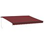 Vidaxl Manual Retractable Awning Burgundy 450x300 Cm