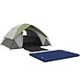 Outsunny Camping Tent With Inflatable Mattress, 2-3 Person Dome Tent With Air Bed And Sewn-in Groundsheet, Portable 3000mm Waterproof Tent With Carry Bag And Hook, For Fishing Hiking