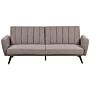 Sofa Bed Light Brown Fabric Upholstered Sleeper Convertible Elegant