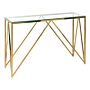 Console Table Gold Tempered Glass Stainless Steel 120 X 40 Cm Rectangular