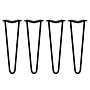 4 X 16" Hairpin Legs - 2 Prong - 12mm - Black