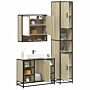 Vidaxl 3 Piece Bathroom Furniture Set Sonoma Oak Engineered Wood