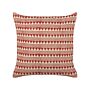 Scatter Cushion Red And Beige Cotton 45 X 45 Cm Geometric Pattern Handmade Removable Cover With Filling