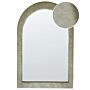 Wall Mirror Green Mdf Frame Glass 60 X 90 Cm Irregular Shape Decorative Wall Mounted