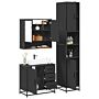 Vidaxl 4 Piece Bathroom Furniture Set Black Engineered Wood