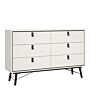 Ry Wide Double Chest Of Drawers 6 Drawers In Matt White