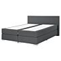 Eu King Size Continental Bed 5ft3 Dark Grey Fabric With Pocket Spring Mattress