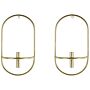 Set Of 2 Wall Candle Holders Gold Iron Modern Minimalistic Design Decoration