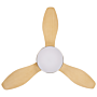 Ceiling Fan With Light Ventilator Silver With Light Wood Synthetic Material Remote Control 6 Speed Options 3 Light Temperature