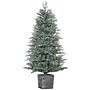 Homcom 5ft Tall Artificial Christmas Tree With Realistic Branches, Pot Stand And 1140 Tips, Xmas Decoration, Green