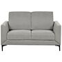 Sofa Grey Fabric Polyester Upholstery Black Legs 2 Seater Loveseat Retro Style Living Room Furniture Beliani