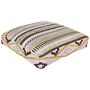 Floor Cushion Multicolour Cotton 60 X 60 X 12 Cm Geometric Pattern Square Boho Modern Fabric Seating Pouffe