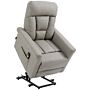 Homcom Power Lift Chair, Pu Leather Recliner Sofa Chair With Remote Control, Side Pocket, Grey