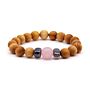 Cedarwood Heart Chakra Bangle With Rose Quartz