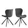 Batilda Swivel Dining Chairs In Grey Fabic Set Of 2