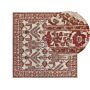 Area Rug Orange And Beig Wool 200 X 200 Cm Hand Tufted Oriental Pattern