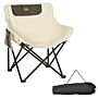 Outsunny Camping Chair, Lightweight Folding Chair With Carrying Bag And Storage Pocket Fishing, White