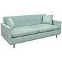 Homcom 165cm 2 Seater Sofa, Modern Fabric Couch, Tufted Loveseat Sofa Settee W/ Steel Legs, 2 Storage Pockets, Blue