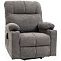 Homcom Electric Riser And Recliner Chair, Power Lift Recliner Chair With Remote Control, Grey