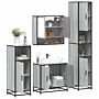 Vidaxl 4 Piece Bathroom Furniture Set Grey Sonoma Engineered Wood