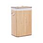 Storage Basket Light Wood Bamboo With Lid Laundry Bin Boho Practical Accessories