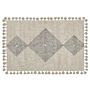 Area Rug Beige Cotton 160 X 230 Cm Rectangular With Tassels Geometric Pattern Boho Oriental Style