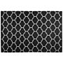 Area Rug Carpet Black And White Reversible Synthetic Material Outdoor And Indoor Quatrefoil Pattern Rectangular 160 X 230 Cm