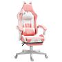 Homcom Cat Ear And Paw Reclining Office Chair, With Footrest - Pink/white