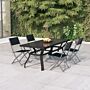 Vidaxl 5 Piece Garden Dining Set Grey And Black