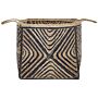 Storage Basket Beige And Black Jute Braided Laundry Hamper Fabric Bin