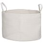 Homcom 88l Cotton Rope Laundry Basket, With Handles - Cream White