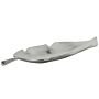 Decorative Bowl Silver Metal Aluminium Leaf Shape 68 Cm Glossy Industrial