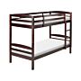 Bunk Bed Dark Wood Pine Eu Single Size 3ft 90 X 200 Cm High Sleeper Children Kids Bedroom Ladder Slats