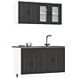 Vidaxl 4 Piece Kitchen Cabinet Set Kalmar Black Engineered Wood