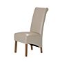 Kelsey Bonded Leather Chair Solid Oak Leg Cream (2s)