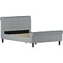 Violetta Double Bed, Light Grey Linen