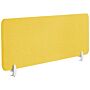 Desk Screen Yellow Pet Board Fabric Cover 180 X 40 Cm Acoustic Screen Modular Mounting Clamps