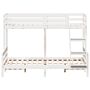 Vidaxl Bunk Bed 90x200/140x200 Cm White Solid Wood Pine