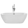 Bath White With Silver Sanitary Acrylic Single 160 X 75 Cm Freestanding