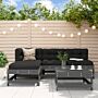 Vidaxl 5 Piece Garden Lounge Set Grey Solid Wood Pine