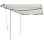 Vidaxl Manual Retractable Awning With Posts 3x2.5 M Cream