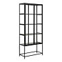 Seaford Tall Black Metal 2 Door Display Cabinet