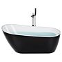 Freestanding Bath Black Sanitary Acrylic 170 X 78 Cm Oval Design