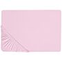 Fitted Sheet Pink Cotton 180 X 200 Cm Elastic Edging Solid Pattern