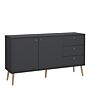 Cumbria Sideboard 2 Doors + 3 Drawers Dark Grey