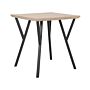 Dining Table Light Wood Top Black Metal Legs 70 X 70 Cm 4 Seater Square