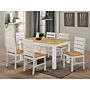 Fairmont White Dining Set With 6 Chairs Natural & White